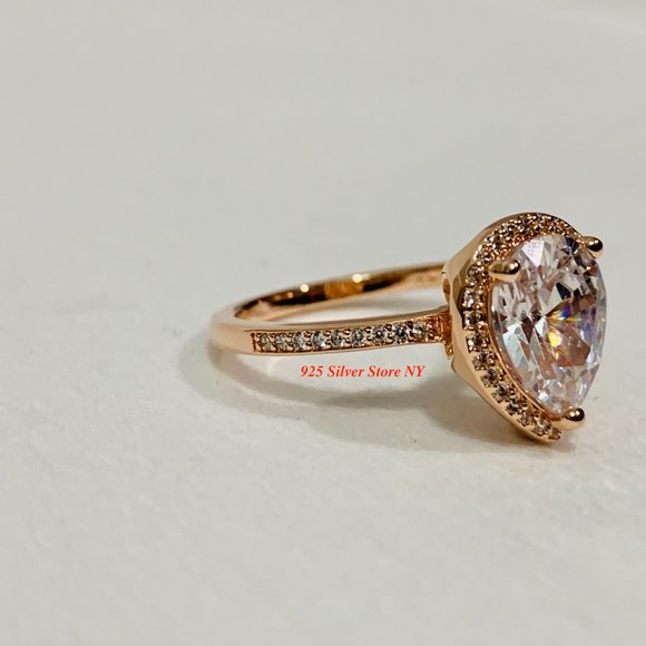 Sparkling Teardrop Halo Ring 186251CZ - Picture 3 of 10